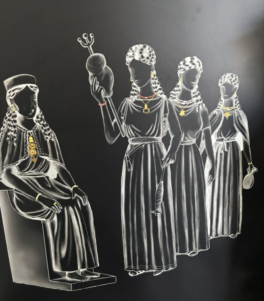 Bee Priestess figures representing the sacred bee traditions of the Bee Temple