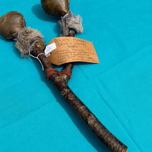 Double-Headed Deer Ceremonial Rattle - Cherry Wood